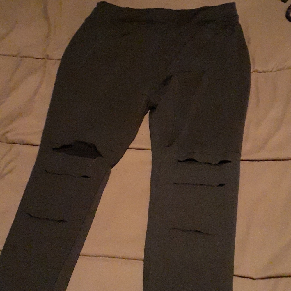 Split Leg Leggings With Fish Net Insides
